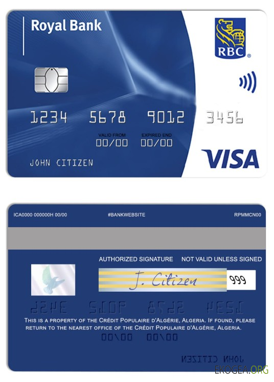 Carte internationale classique Visa de la Banque Royale de la Barbade